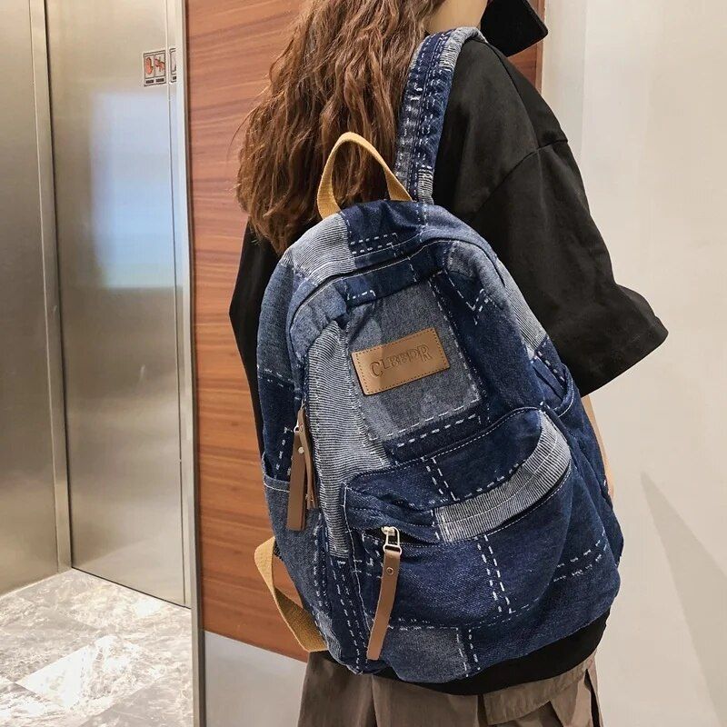 Chic Vintage Denim Backpack