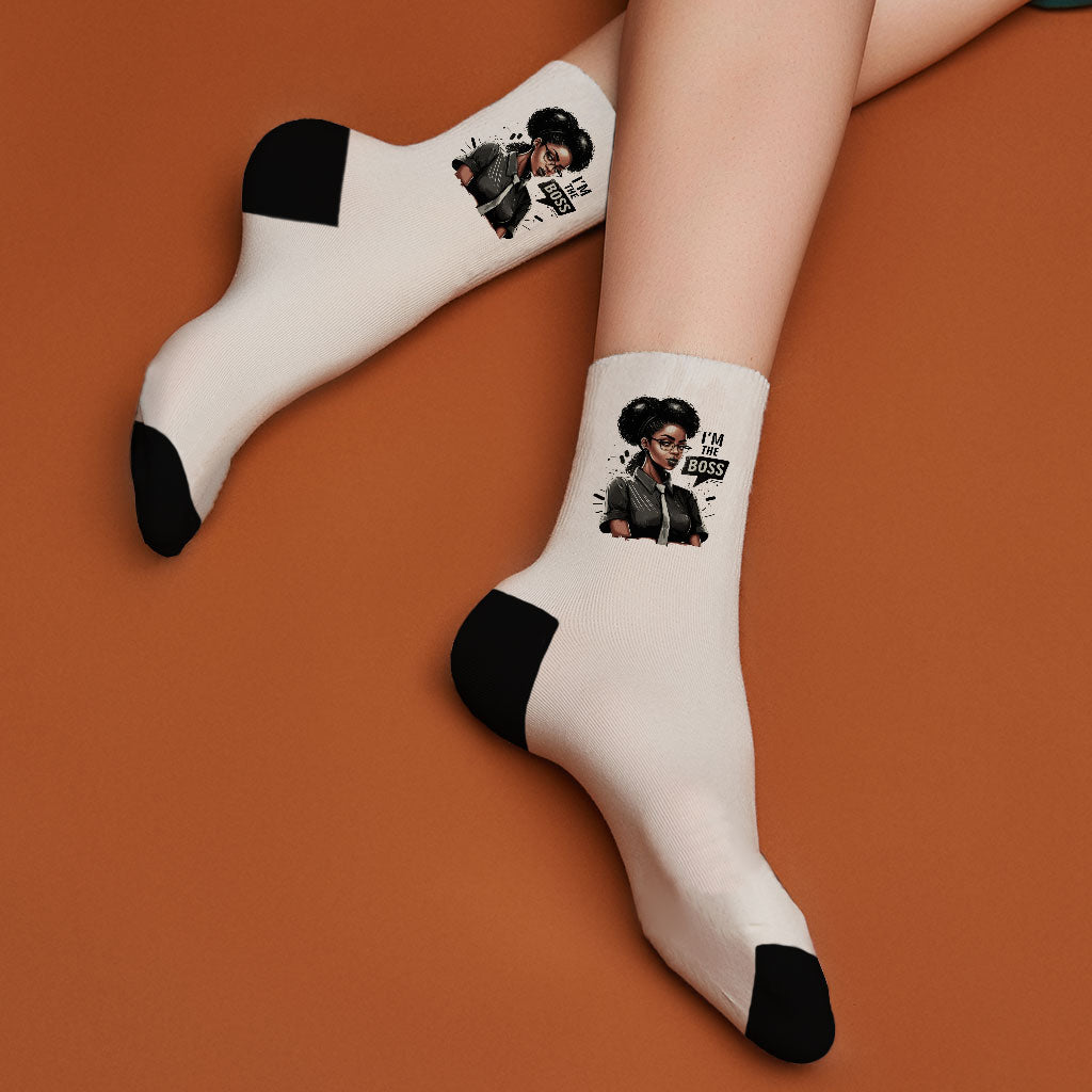 Cute Anime Girl Socks - Printed Novelty Socks - Themed Crew Socks