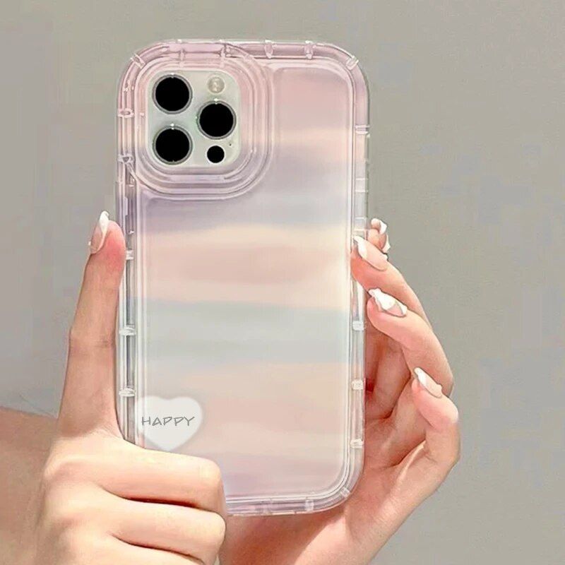 Love Heart Transparent Phone Case for Various Samsung Models