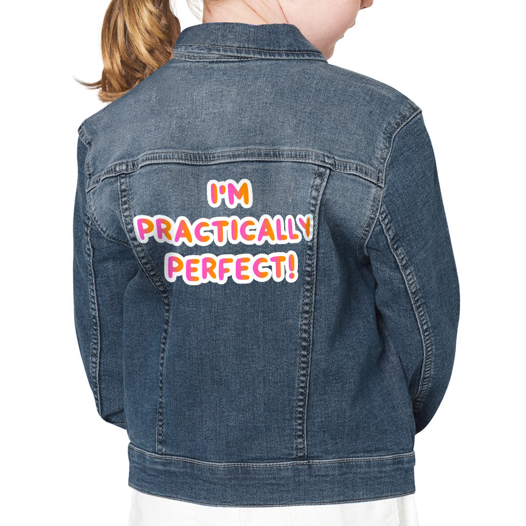 Practically Perfect Kids' Denim Jacket - Funny Jean Jacket - Cool Print Denim Jacket for Kids