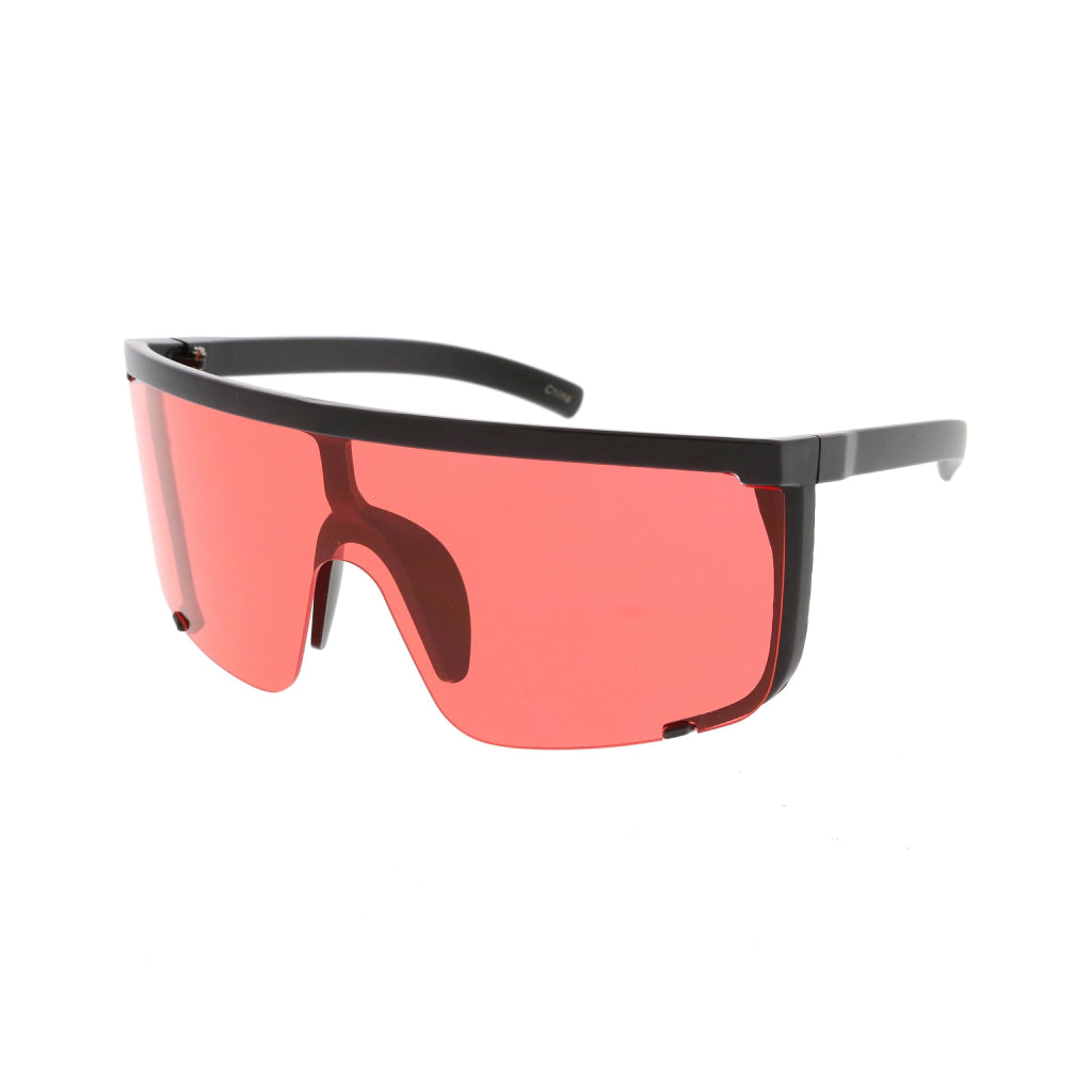 Red & Black Oversized Sport Sunglasses