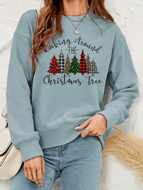 Christmas Tree Letter Graphic Sweatshirt