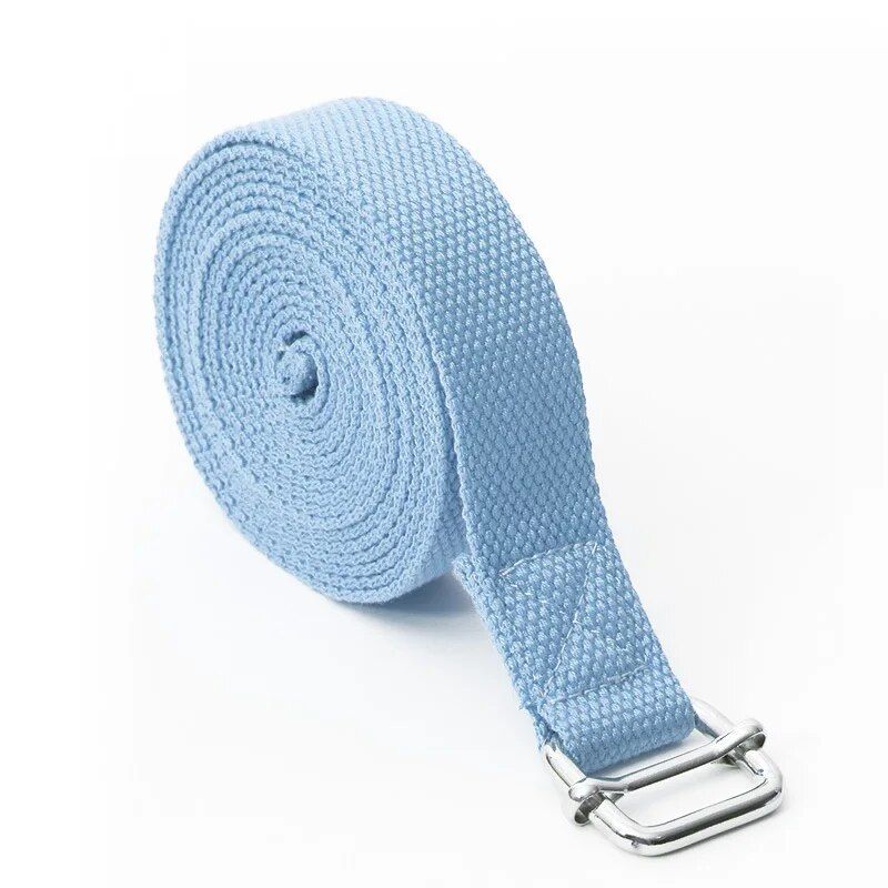 Premium Cotton Yoga Stretch Strap - 2.5m Durable D-Ring Belt for Enhanced Flexibility & Fitness