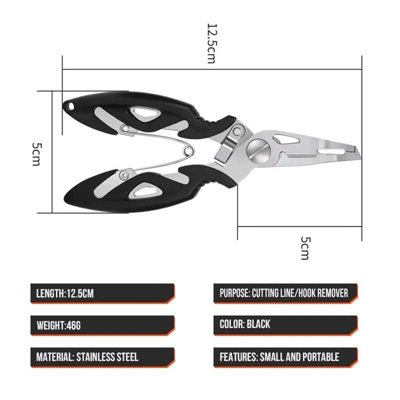 Multifunctional Stainless Steel Fishing Pliers - Braid Line Cutter, Hook Remover & Scissors