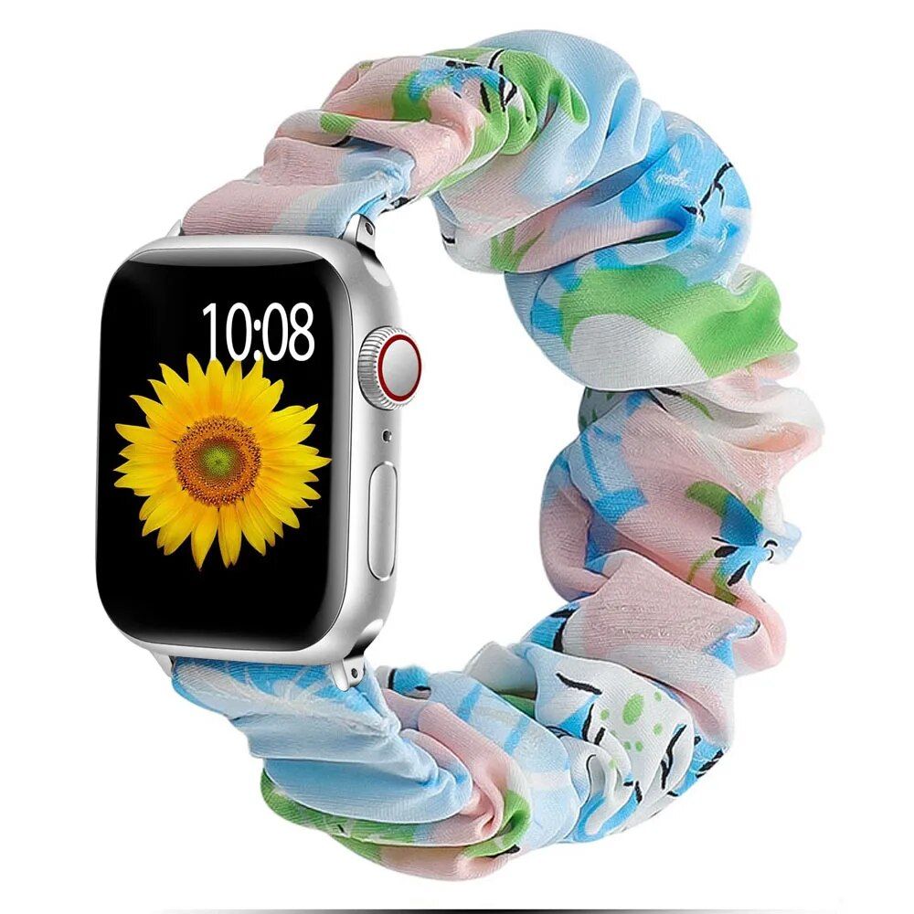 Elastic Scrunchie Apple Watch Band - Nylon Solo Loop Bracelet for All Series