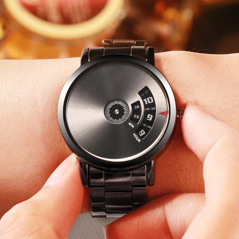 Luxury Stainless Steel Turntable Watch for Men