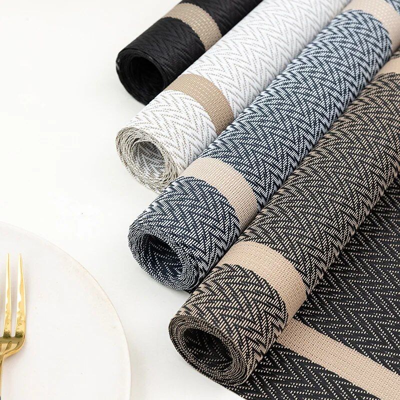 Elegant Woven Vinyl Table Runner