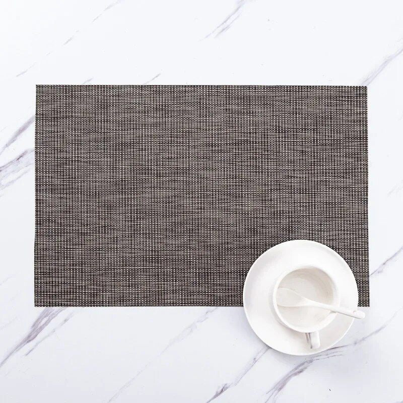 Elegant & Durable PVC Weave Place Mats - Eco-Friendly, Washable Table Pads for Home & Outdoor Use