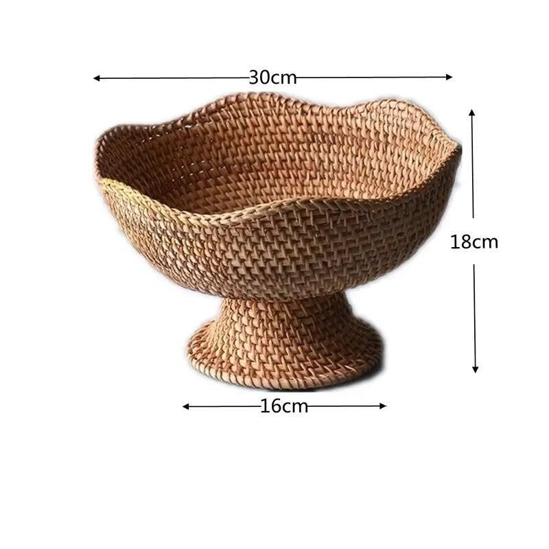 Creative Rattan Fruit Baskets - Natural Woven Storage Bowls