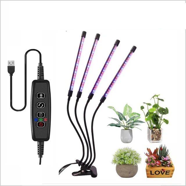 Multi-Mode Indoor LED Grow Light with Timer & 10-Level Dimmer