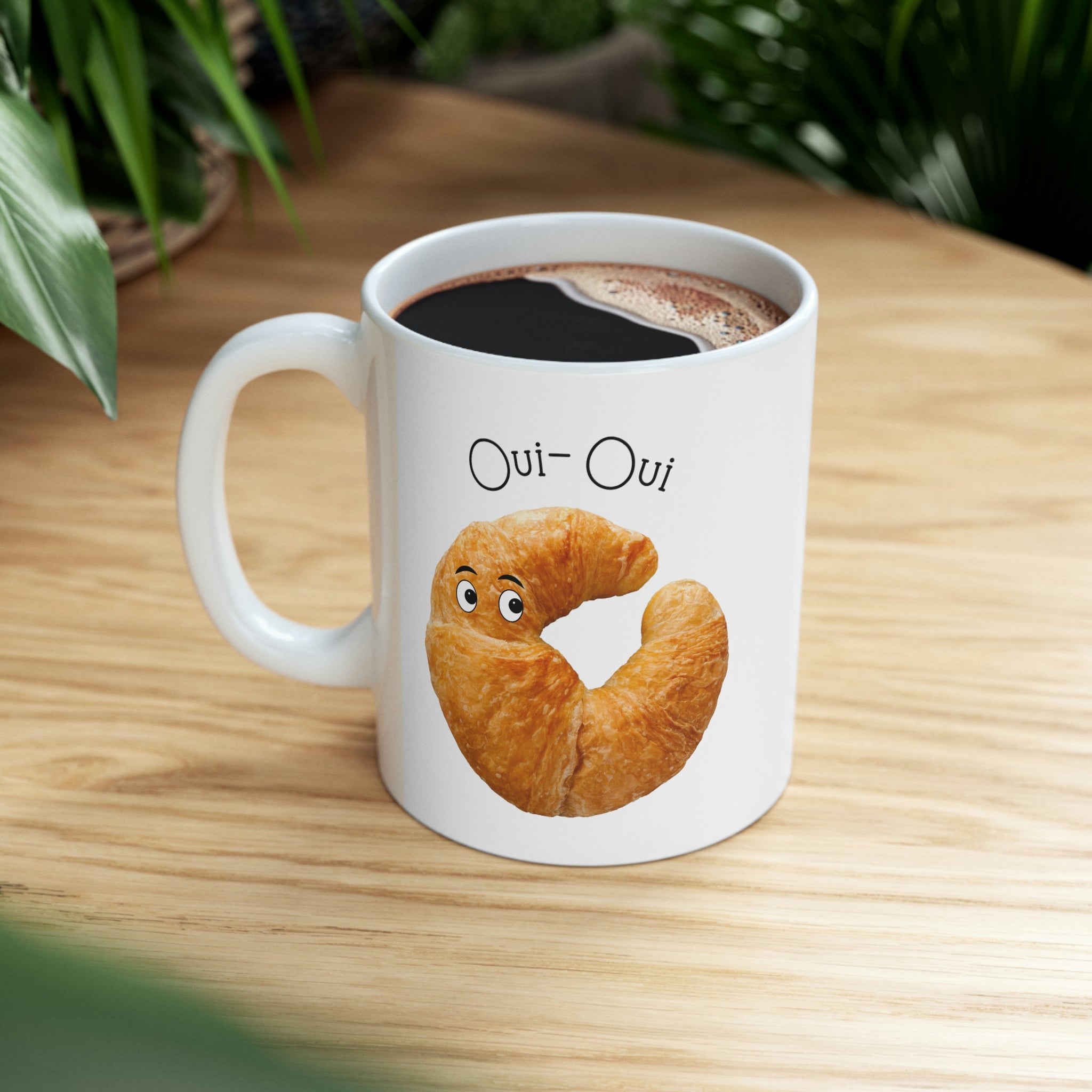 Oui Oui French Croissant Novelty Mug