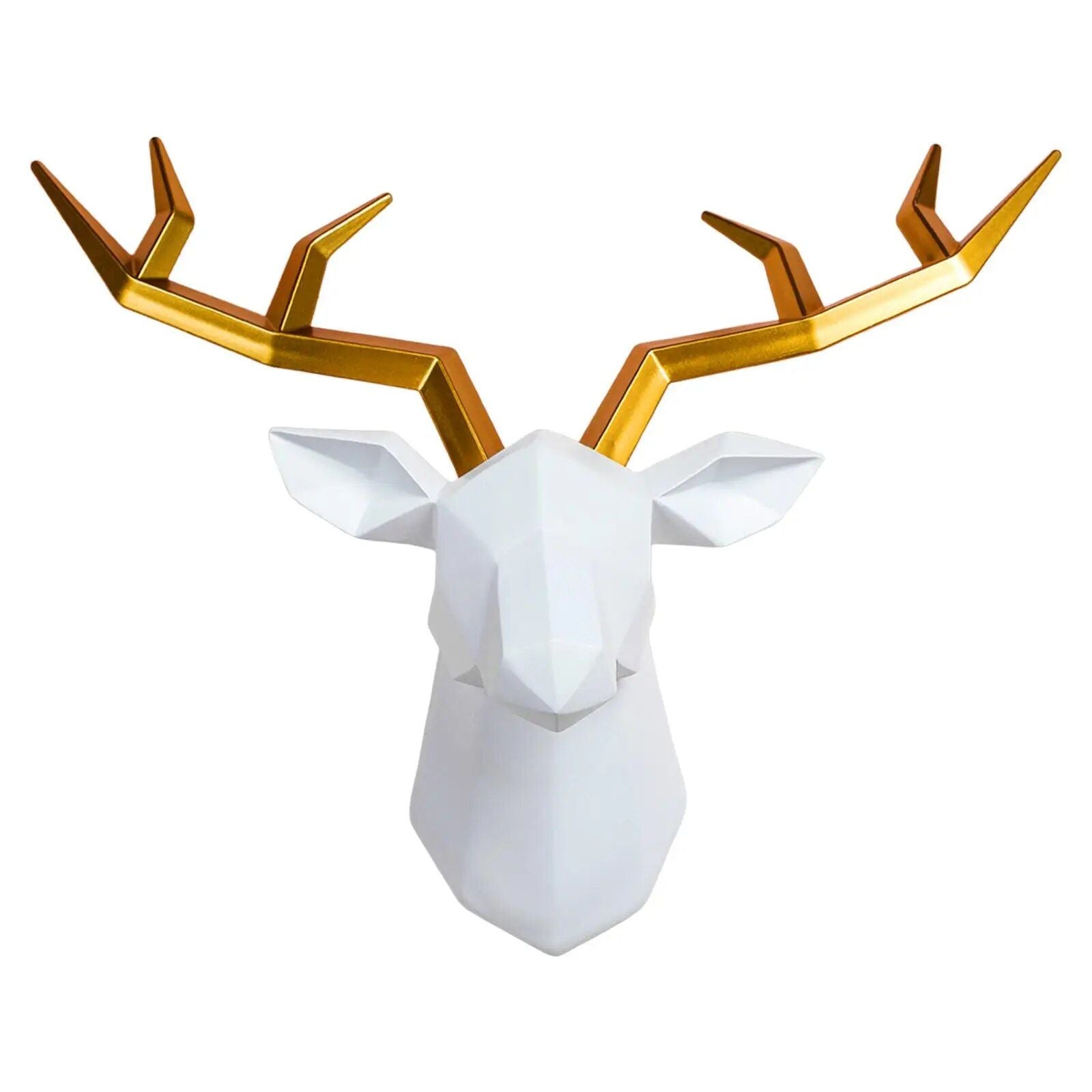 Modern 3D Resin Deer Head Wall Sculpture for Elegant Home Decor