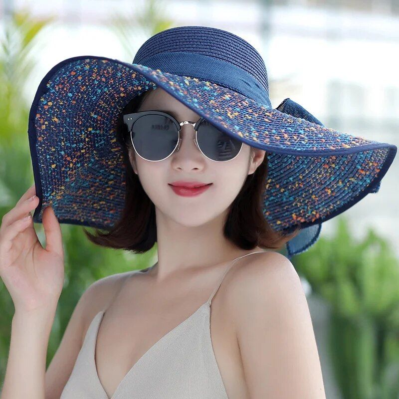 Elegant Wide Brim Summer Straw Hat for Women