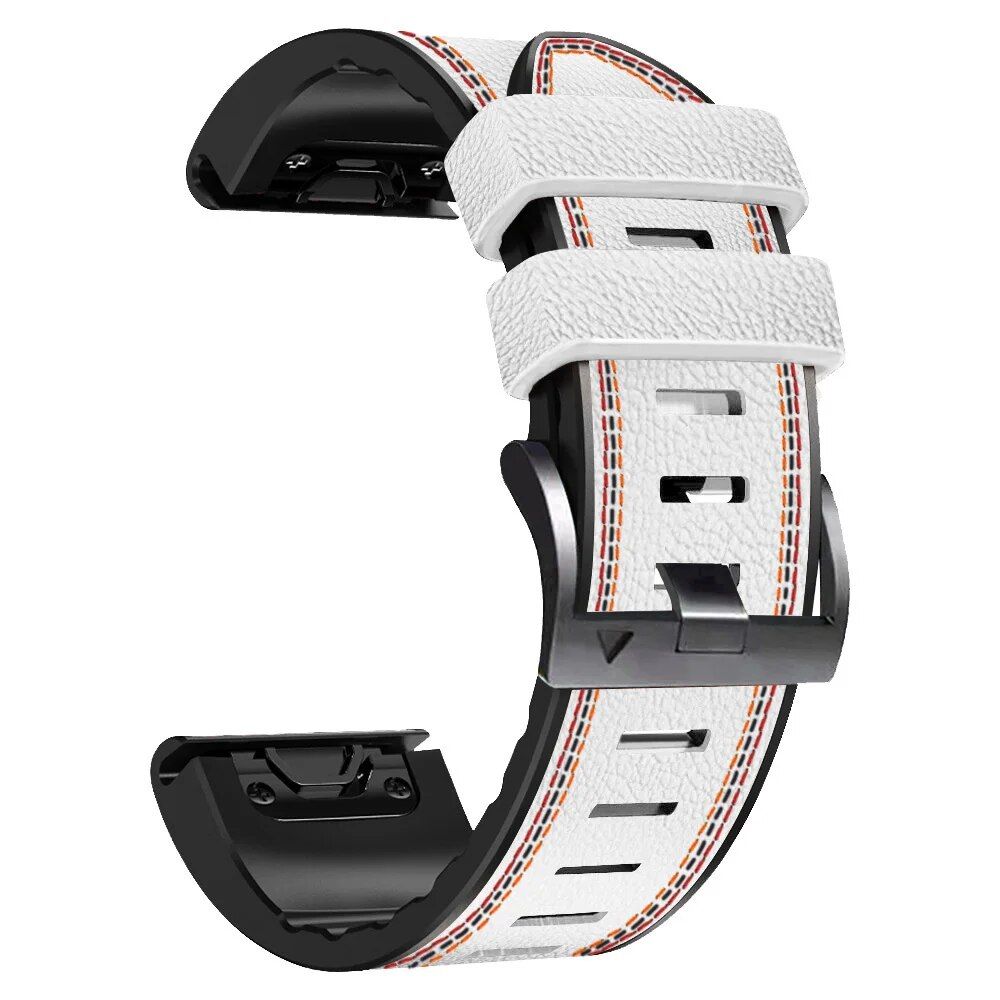 QuickFit Leather & Silicone Strap for Garmin Fenix Series - 22mm/26mm