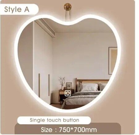 Cloud Heart Shaped Makeup Mirror LED