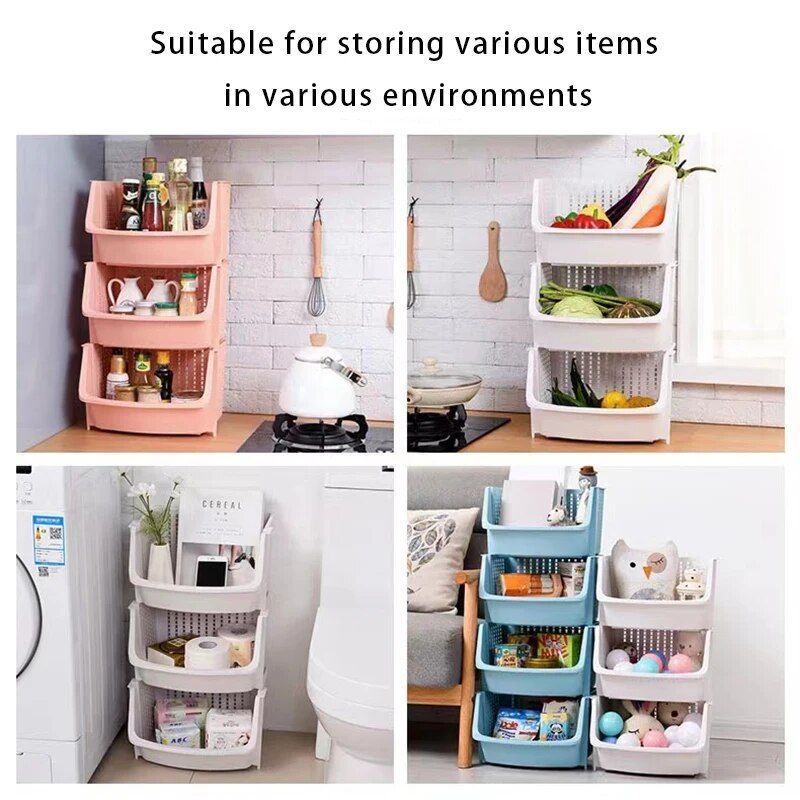 Multi-Layer Kitchen Storage Rack - Space-Saving Vegetable and Household Organizer