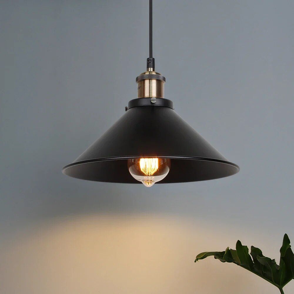 Vintage Industrial Pendant Light - Black Loft Hanging Chandelier for Kitchen, Dining & Living Spaces