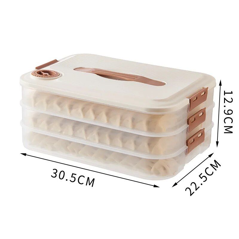 Multi-Layer Transparent Dumpling & Food Storage Container