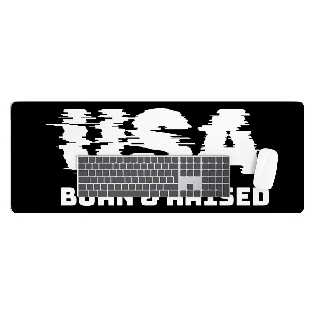 Born in the USA Desk Mat - Patriotic Design Desk Pad - Cool Design Laptop Desk Mat