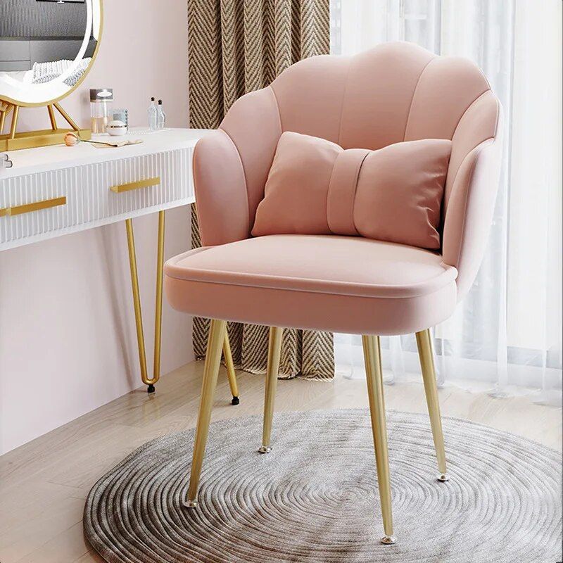 Modern Nordic Light Luxury Makeup Stool - Elegant Bedroom and Living Room Chair