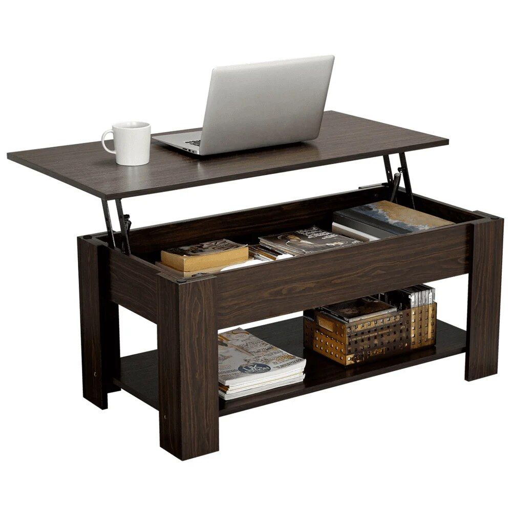 Sleek 38.6" Lift Top Coffee Table with Storage