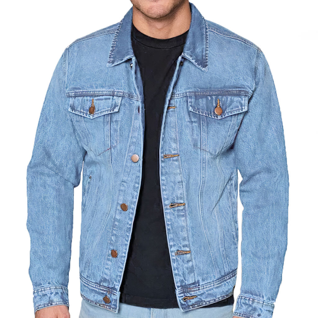Savage Light Washed Men's Denim Jacket - Funny Denim Jacket - Graphic Jacket for Men
