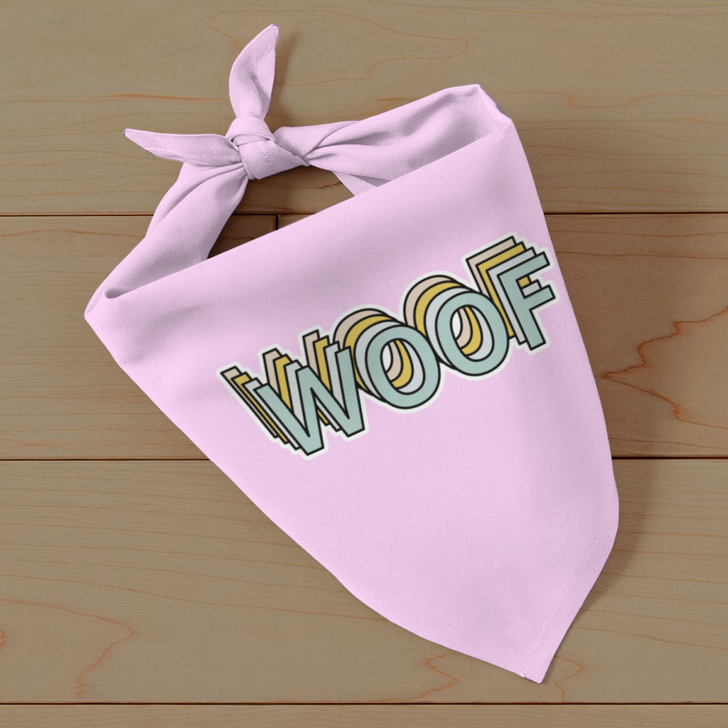 Woof Pet Bandana - Word Art Dog Bandana - Beautiful Pet Scarf