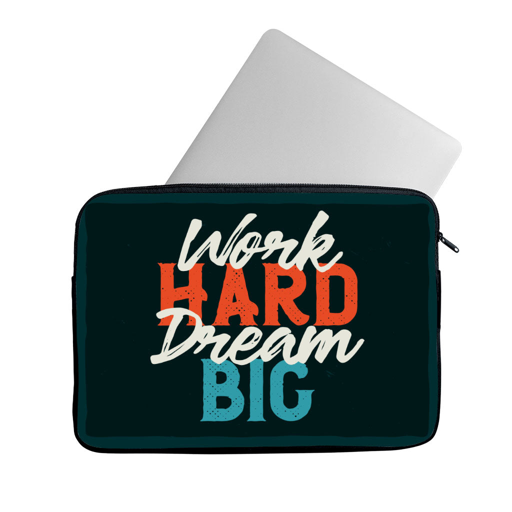 Work Hard Dream Big MacBook Pro 14" Sleeve - Motivational Laptop Sleeve - Cool MacBook Sleeve