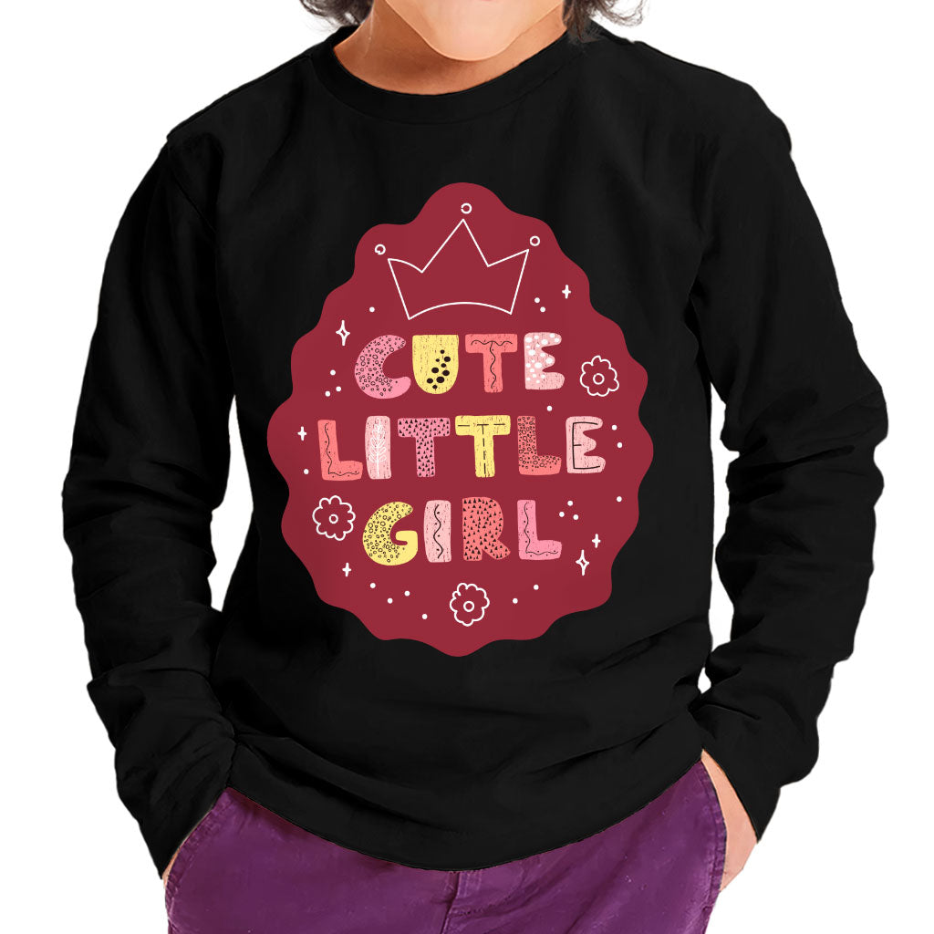 Cute Little Girl Toddler Long Sleeve T-Shirt - Kawaii Kids' T-Shirt - Printed Long Sleeve Tee