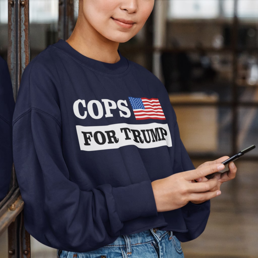 Women's Cropped Cops for Trump Sweatshirt - Donald Trump Sweatshirt