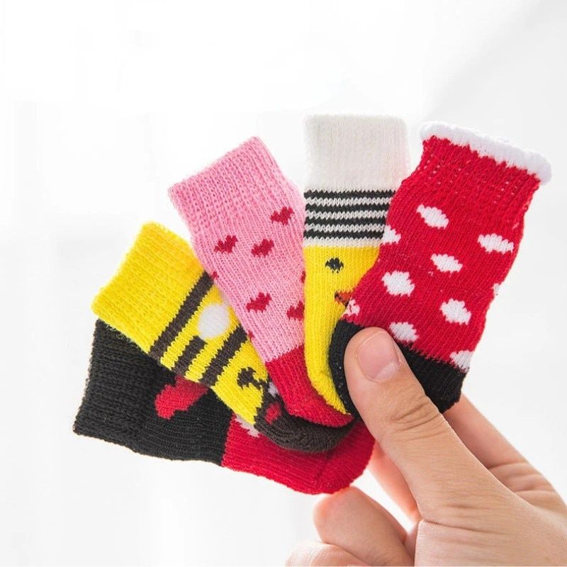 4Pcs Cute Pet Dog Socks