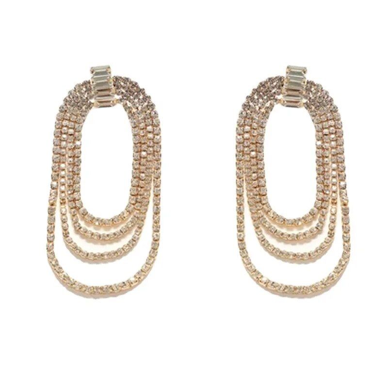 Zirconia Layered Statement Earrings