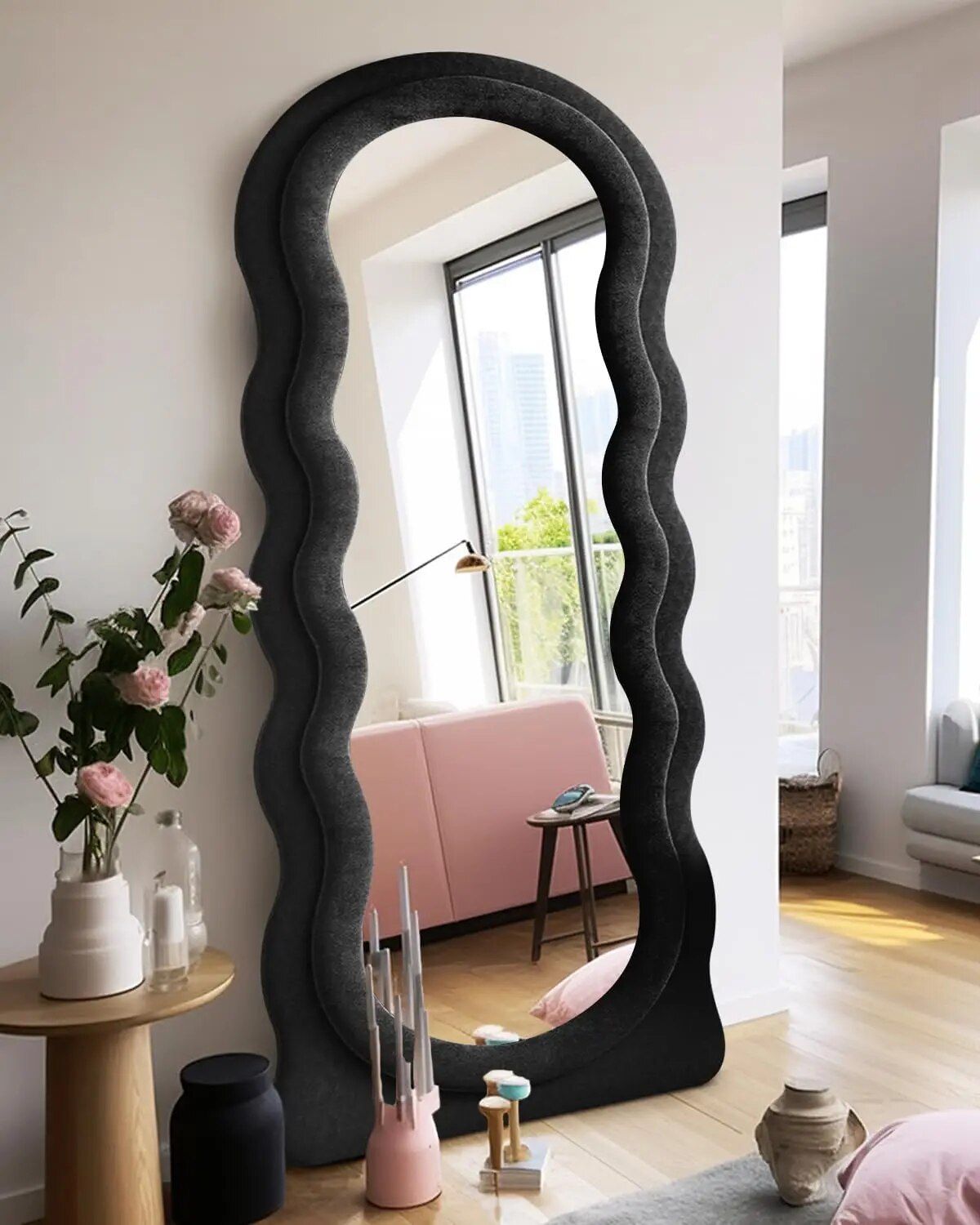 Elegant Full-Length Wavy Mirror