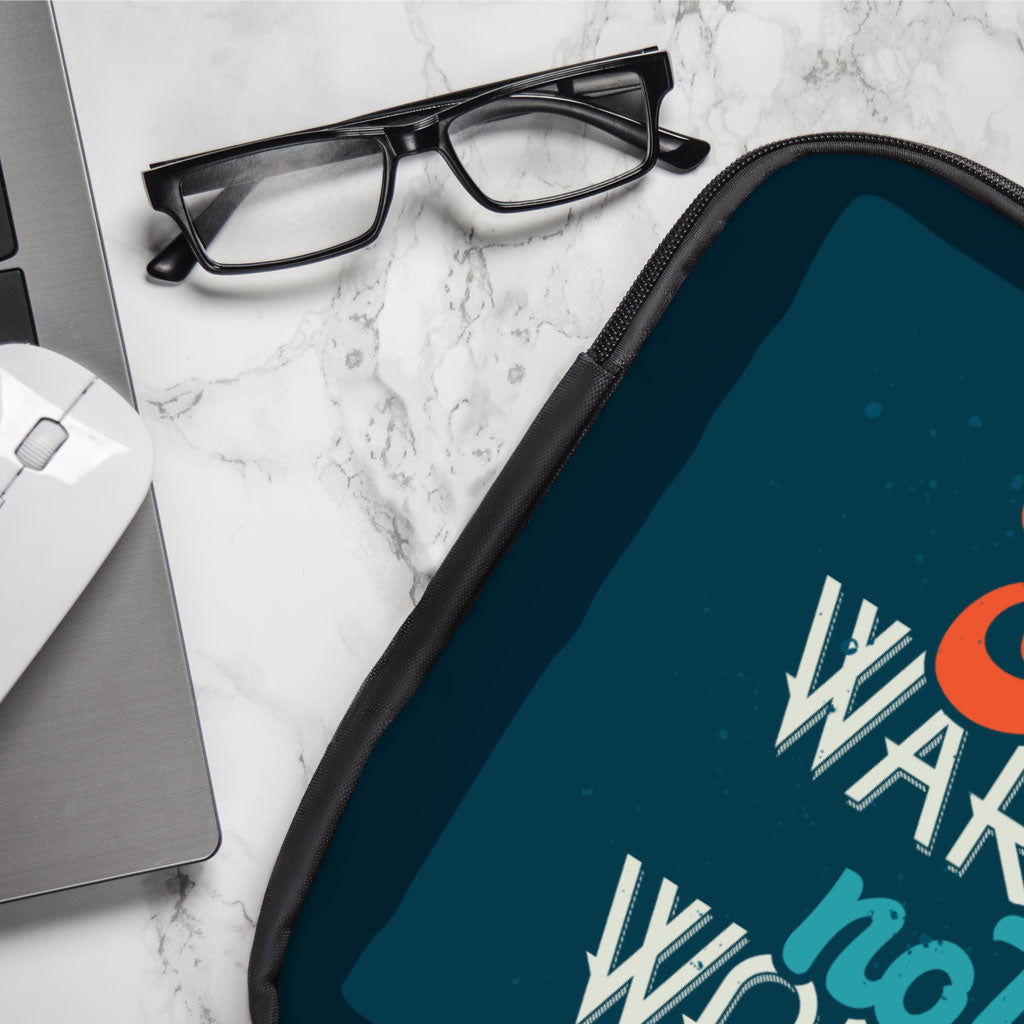 Be a Warrior Not a Worrier MacBook Pro 16" Two-Sided Sleeve - Funny Laptop Sleeve - Printed MacBook Sleeve