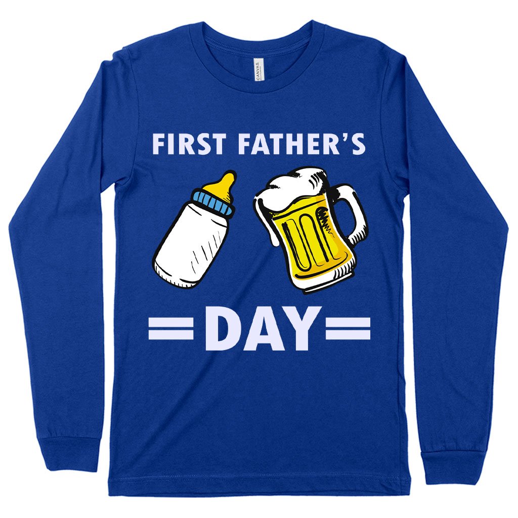 First Father's Day Long Sleeve T-Shirt - Funny Father's Day T-Shirts