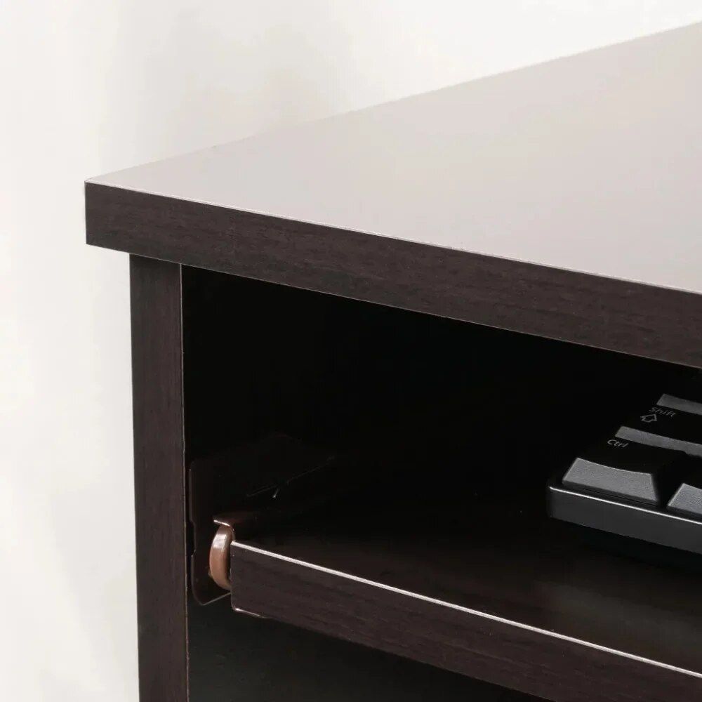 Cinnamon Cherry Finish Computer Desk with Storage