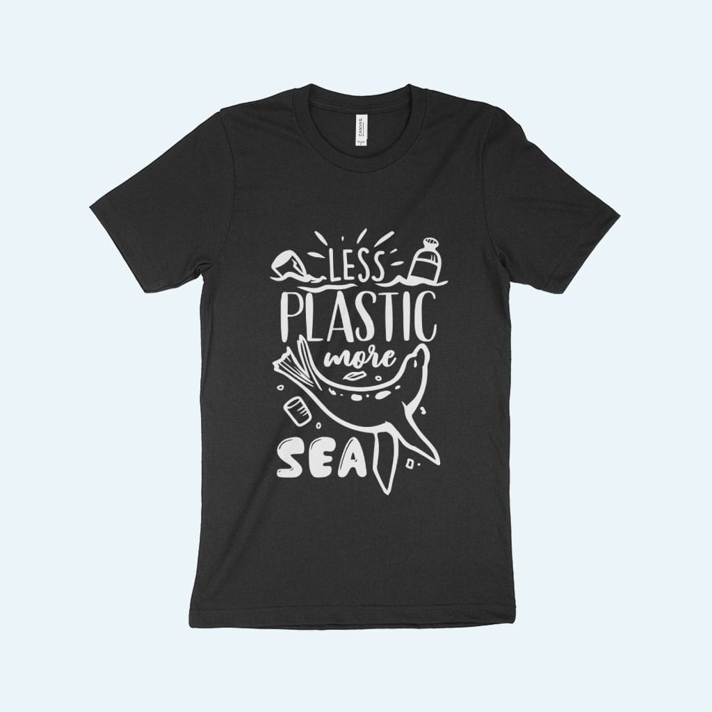 Less Plastic More Sea Unisex Jersey T-Shirt Made in USA