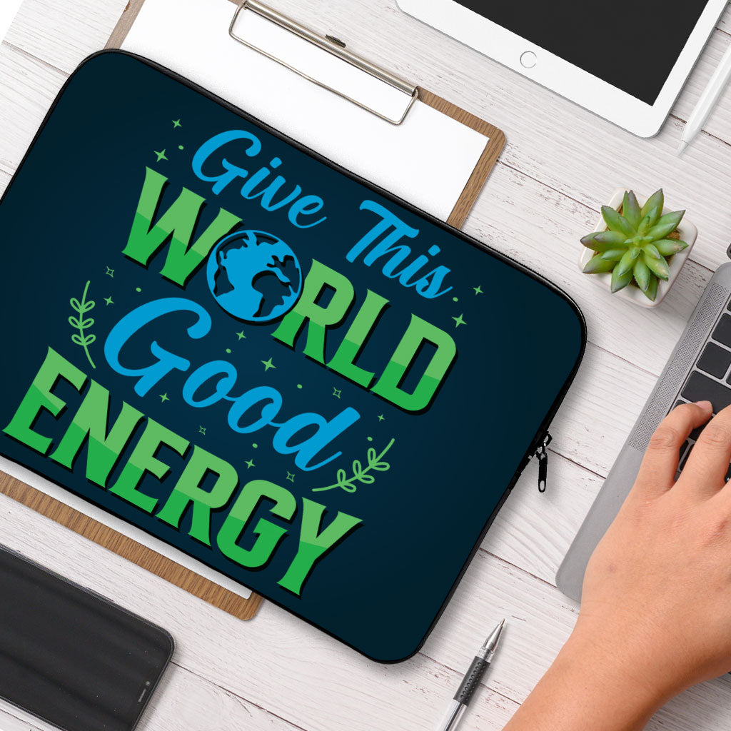 Give the World Good Energy MacBook Air 14" Sleeve - Cute Laptop Sleeve - Printed MacBook Sleeve