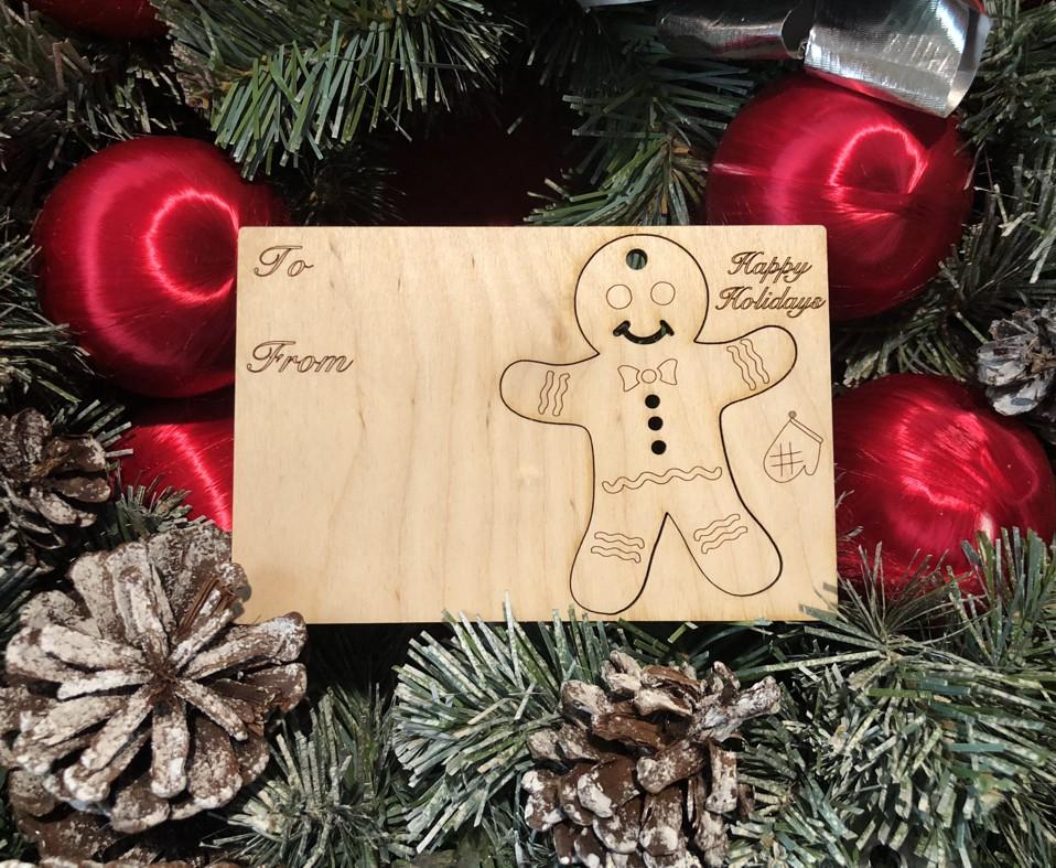 Gingerbread Man Holiday Ornament Card #9009 | Red Sunflower