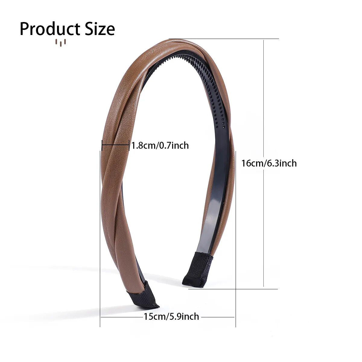 Elegant PU Leather Braided Headband