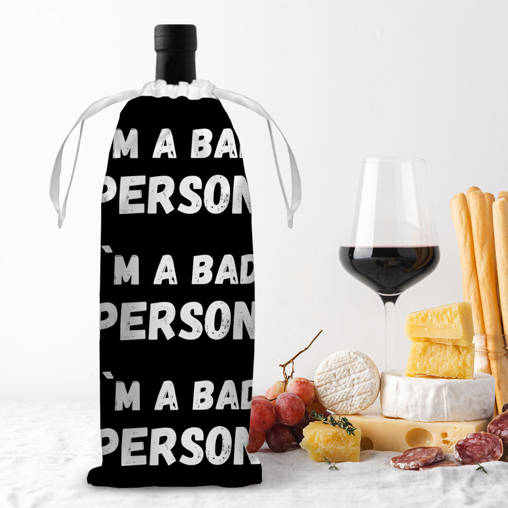 Sarcastic Wine Tote Bag - Cool Wine Tote Bag - Themed Wine Tote Bag