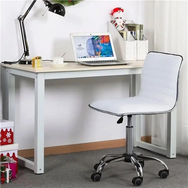 SMILE MART Modern Adjustable Armless Faux Leather Swivel Office Chair