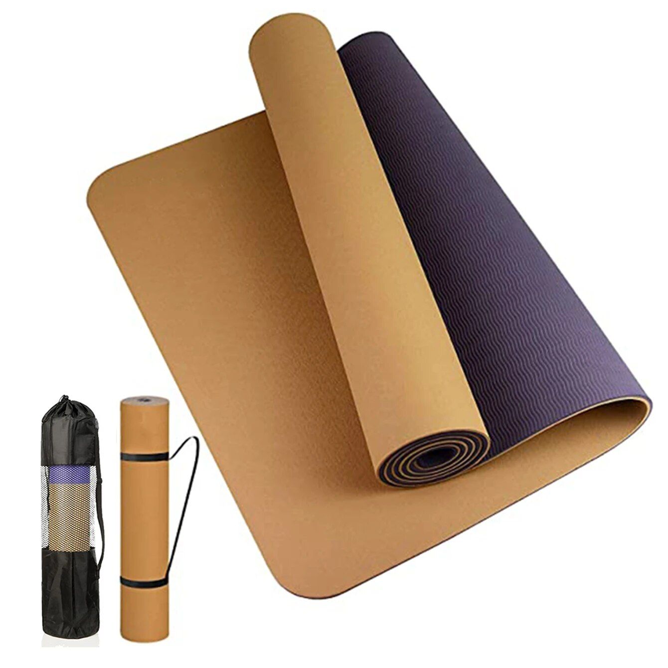 Premium Two-Tone TPE Yoga Mat: Non-Slip, Eco-Friendly, Extra Thick for Home Fitness