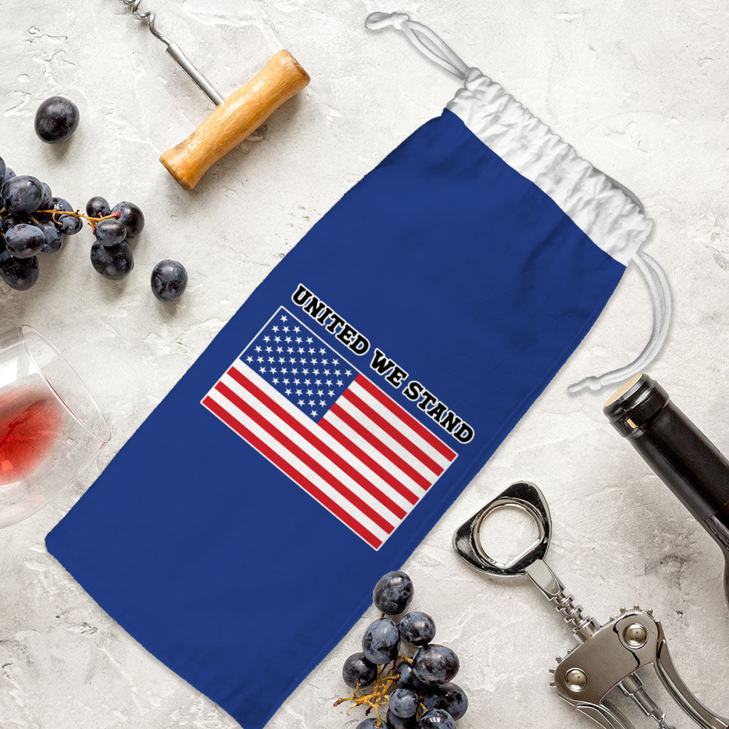 USA Flag Wine Tote Bag - Patriotic Wine Tote Bag - Trendy Wine Tote Bag