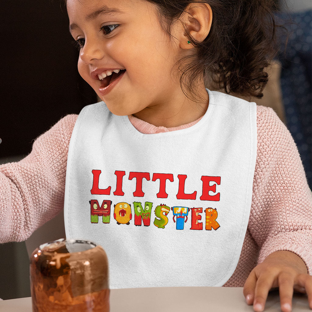 Little Monster Baby Bibs - Funny Baby Feeding Bibs - Illustration Bibs for Eating