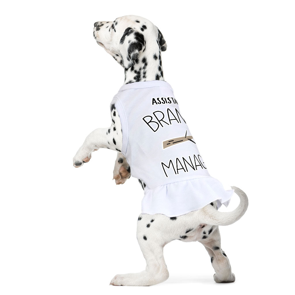 Assistant Branch Manager Dog Sundress - Minimalist Dog Dress Shirt - Print Dog Clothing