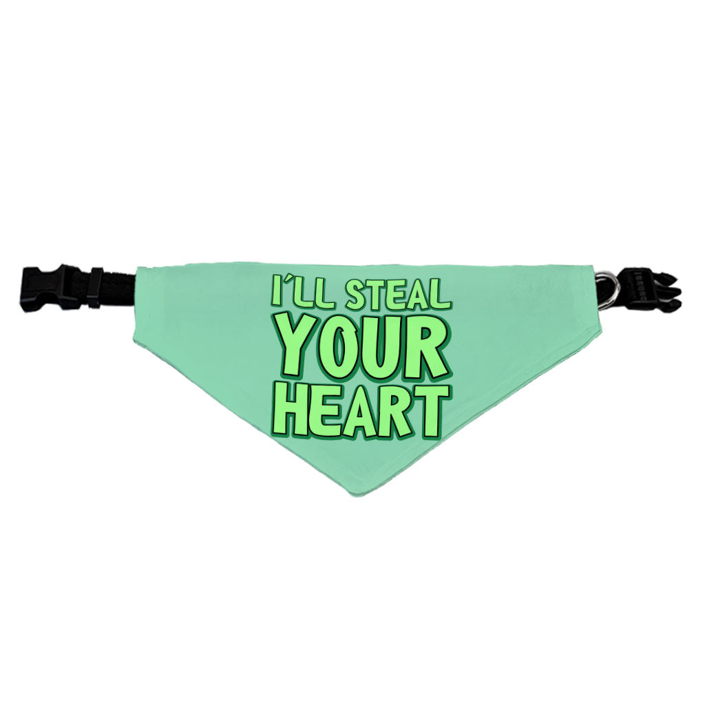 I'll Steal Your Heart Pet Bandana Collar - Art Print Scarf Collar - Word Design Dog Bandana