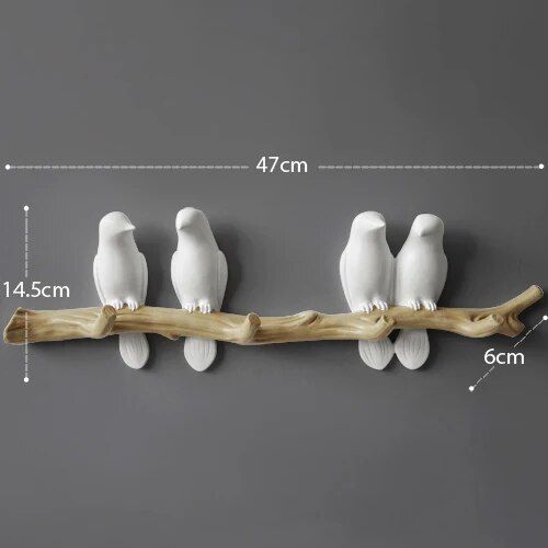 Charming Resin Bird Wall Hanger - Decorative Key, Towel, and Clothes Hook