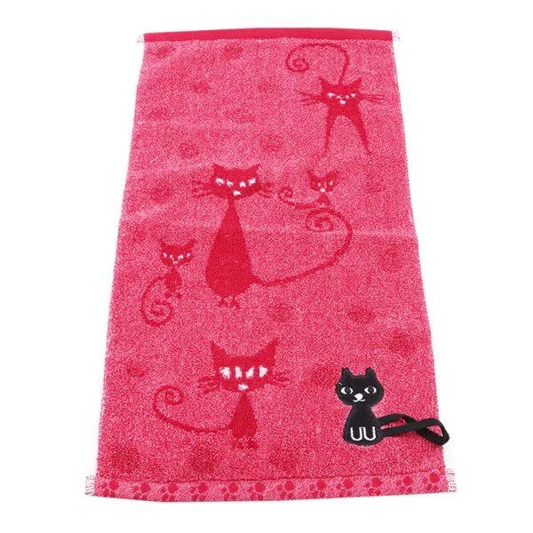 Charming Cartoon Cat Embroidered Cotton Face Towel