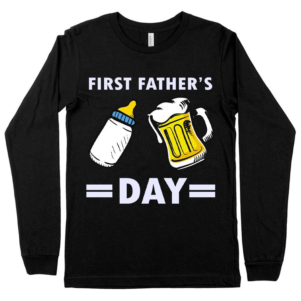 First Father's Day Long Sleeve T-Shirt - Funny Father's Day T-Shirts